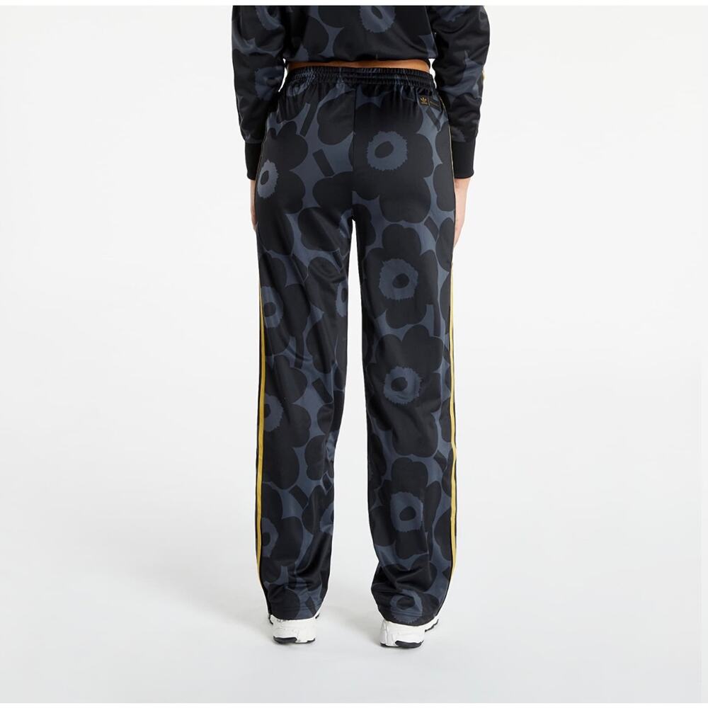 ADIDAS X MARIMEKKO FIREBIRD TRACK PANTS Sz Large Unikko Poppy Flower Black Gold - Picture 3 of 10